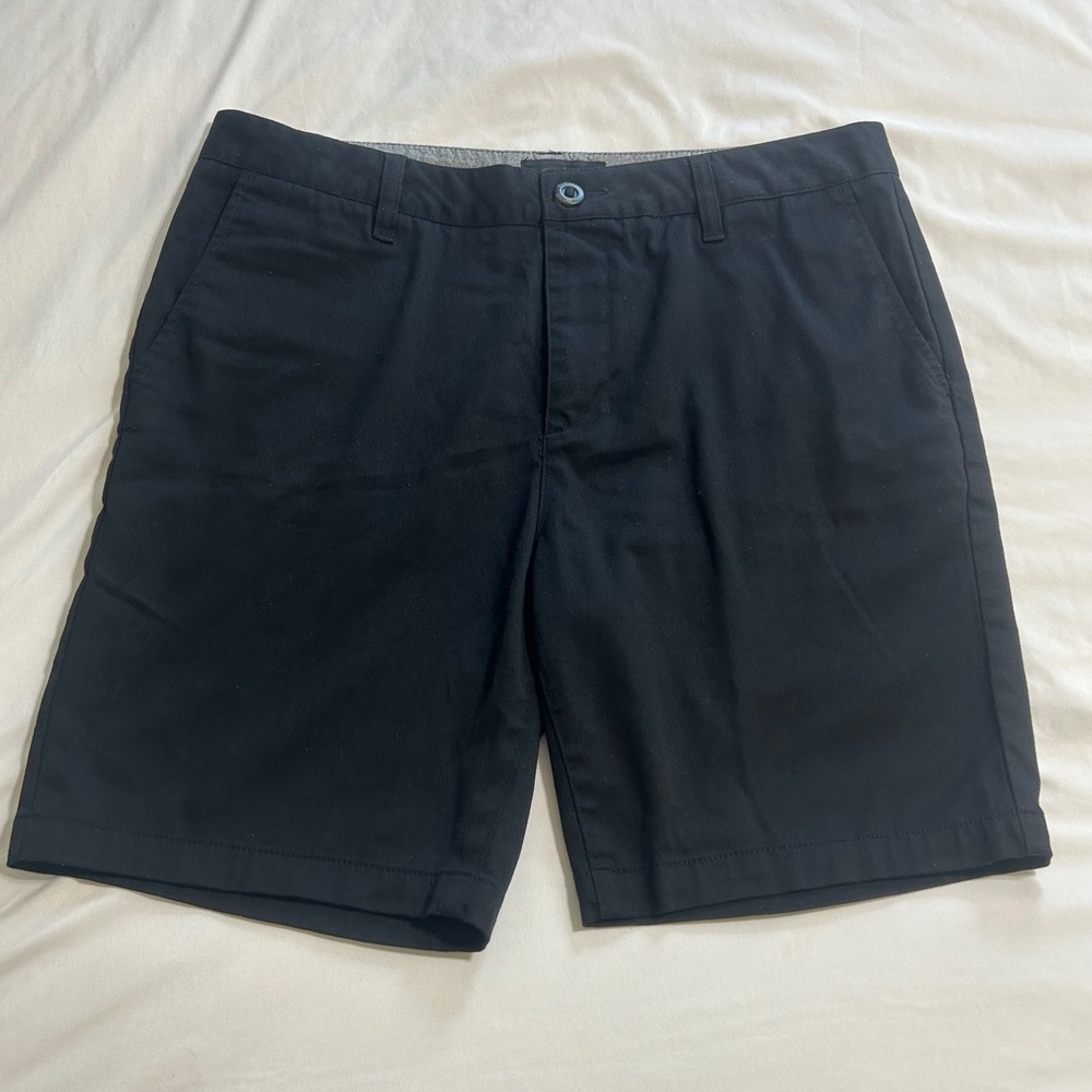 Blue Crown Mens Slim Chino Shorts Black Size 36 Flat Front Stretch‎ MCS831